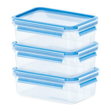 Посуда и емкости для хранения продуктов EMSA CLIP & CLOSE Коробочная версия Прямоугольный 0,55 L Синий, Прозрачный 3 шт 508570