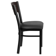 Flash Furniture hercules Series Black 3 Circle Back Metal Restaurant Chair - Walnut Wood Back, Black Vinyl Seat