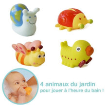 Игрушки для ванной для детей до 3 лет игрушка для ванной - LUDI - Набор резиновых садовых животных 4 шт. Возраст от от 10 месяцев