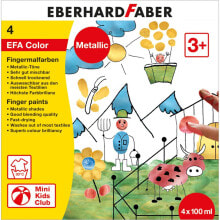 Детские краски для рисования Eberhard Faber EFAColor смывающаяся краска для рисования пальцами Синий, Золото, Зеленый, Красный 578802