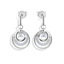Ювелирные серьги shiny silver earrings with zircons J230CZ-WN