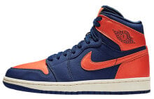 Jordan Air Jordan 1 Retro High Blue Void 尼克斯 高帮 篮球鞋 女款 蓝橙 / Кроссовки Nike Air Jordan 1 Retro High Blue Void Turf Orange (W) (Оранжевый, Синий)