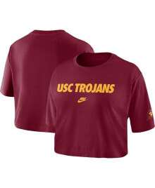 Nike women's Cardinal USC Trojans Wordmark Cropped T-shirt