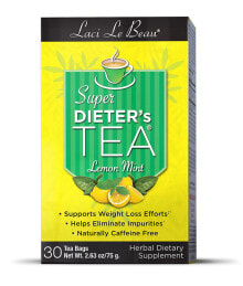 Жиросжигатели laci Le Beau Super Dieter's Tea Lemon Mint Лимонно-мятный чай для похудения без кофеина 30 пакетиков
