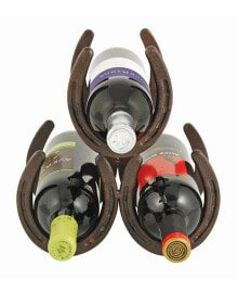 Foster & Rye horseshoe 3 Bottle Metal Wine Rack