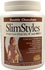 Жиросжигатели Natural Factors SlimStyles Шоколадный напиток для похудения и контроля аппетита 800 г