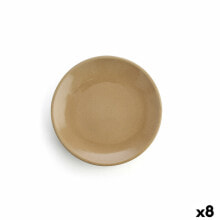 Flat plate Anaflor Vulcano Meat Baked clay Beige Ø 29 cm (8 Units)