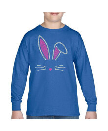 LA Pop Art big Boy's Word Art Long Sleeve T-shirt - Bunny Ears