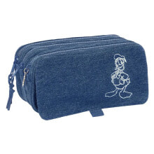 SAFTA Large Triple Donald Denim Pencil Case