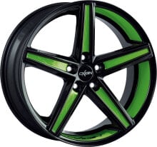 Колесный диск литой Oxigin 18 Concave black foil spring green 10x22 ET40 - LK5/120 ML76.9