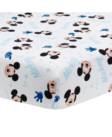 Lambs & Ivy disney Baby Forever Mickey Mouse White Fitted Crib Sheet