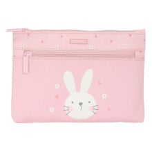 SAFTA With Two Big Cremalleras Easy To Clean Preschool Bunny Pencil Case