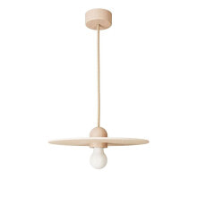 CREATIVE CABLES Wooden suspension lamp with textile cable and UFO lampshade - with bulb