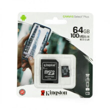Memory cards the memory card Kingston Canvas Select Plus microSDXC 64 GB: 100 MB/s, UHS-I class 10 with adapter