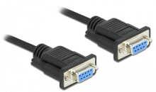 Serial Cable RS-232 D-Sub 9 female to female null modem with narrow plug housing - Full Handshaking - 0.5 m - Black - 0.5 m - DB-9 - DB-9 - Female - Female