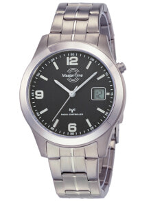 Мужские наручные часы с серебряным браслетом Master Time MTGT-10349-22M Radio Controlled Expert Titan Series Mens 42mm