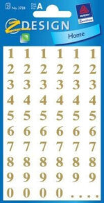 Наклейки для детского творчества avery Zweckform Stickers golden numbers (151975)