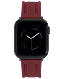 Vince Camuto men's Burgundy Premium Silicone Band Compatible with 42/44/45/Ultra/Ultra 2 Apple Watch