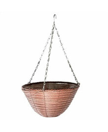 GSARA3627 Woven Plastic Rattan Hanging Basket, Rusty