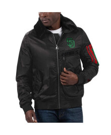 Men's x Ty Mopkins Black San Diego Padres Black History Month Satin Full-Zip Jacket