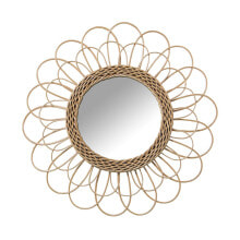 Wall mirror Alexandra House Living wicker Natural Fibre 2 x 45 x 45 cm Circular