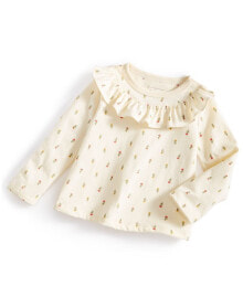 Купить детские рубашки и блузки для девочек First Impressions: Baby Girls Felicity Field Long-Sleeve Ruffled Top, Created for Macy's