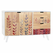 Sideboard DKD Home Decor Natural Rubber wood White Maroon 120 x 30 x 75 cm