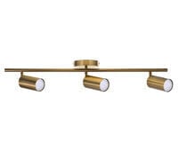 Activejet SPECTRA triple gold ceiling wall lamp strip spotlight GU10 for living room - Recessed - Cylinder - 3 bulb(s) - GU10 - IP20 - Gold