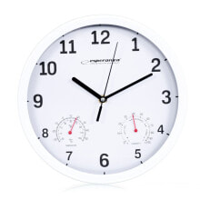 Wall Clock Esperanza EHC016W White Glass Plastic 25 cm