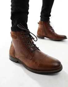 Купить мужская обувь Red Tape: Red Tape wide fit casual lace up boots in dark brown leather