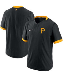 Nike men's Black, Gold Pittsburgh Pirates Authentic Collection Short Sleeve Hot Pullover Jacket