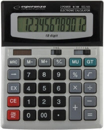 Школьные калькуляторы Esperanza ECL103 калькулятор Настольный Базовый Черный, Серый
