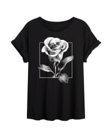 Купить женские футболки GOOD VIBES LLC: Hybrid Apparel Trendy Juniors Rose Graphic Oversized Tee