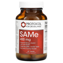 Protocol for Life Balance, SAMe, 400 мг, 60 таблеток