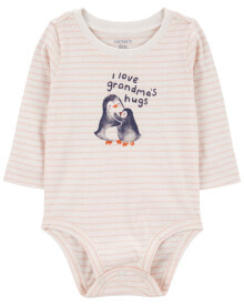 Baby Penguin Grandma's Hugs Long-Sleeve Bodysuit