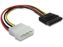 Компьютерные кабели и коннекторы DeLOCK Cable Power SATA HDD > 4pin male – straight 0,12 m 60100