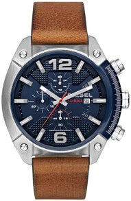 Мужские наручные часы с ремешком Мужские наручные часы с черным браслетом Diesel Herren Overflow Chronograph, Edelstahluhr