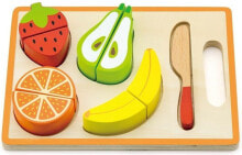 Игрушечная еда и посуда для девочек viga Fruits on a wooden toy board