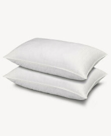 Ella Jayne 100% Cotton Dobby-Box Shell Soft Density Stomach Sleeper Down Alternative Pillow, Standard - Set of 2