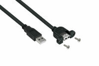 UK20P-AEA-003S - 0.3 m - USB A - USB A - USB 2.0 - 480 Mbit/s - Black