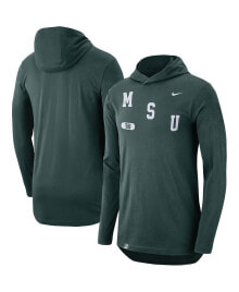 Nike men's Green Michigan State Spartans Team Performance Long Sleeve Hoodie T-shirt