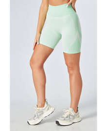 Twill Active recycled Colour Block Body Fit Cycling Shorts - Green