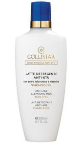 Жидкие очищающие средства COLLISTAR Anti-Age Cleansing Milk Face- Eyes Антивозрастное молочко для снятия макияжа с лица и глаз 200 мл