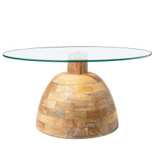 Centre Table Alexandra House Living Brown Transparent Crystal 78 x 41 x 78 cm