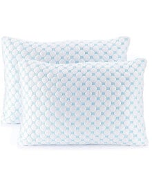 Nestl heat and Moisture Reducing Ice Silk and Gel Infused Memory Foam Standard/Queen Pillow - 2 Pack