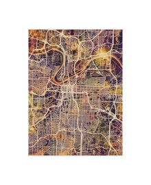 Trademark Global michael Tompsett Kansas City Missouri City Map II Canvas Art - 15