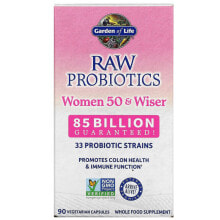 Пребиотики и пробиотики Гарден оф Лайф, RAW Probiotics, пробиотики для женщин от 50 лет, 85 млрд, 90 вегетарианских капсул