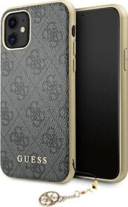 Guess Etui Guess GUHCN61GF4GGR Apple iPhone 11 grey/szary hard case 4G Charms Collection