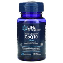 Коэнзим Q10 лайф Экстэншн, суперубихинол коэнзим Q10 с улучшенной поддержкой митохондрий, 50 мг, 30 капсул