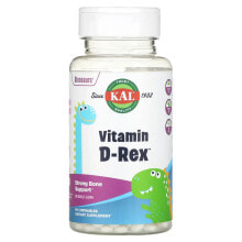 Витамин D КАЛ, Dinosaurs, Vitamin D-Rex, витамин D3, со вкусом жевательной резинки, 90 жевательных таблеток
